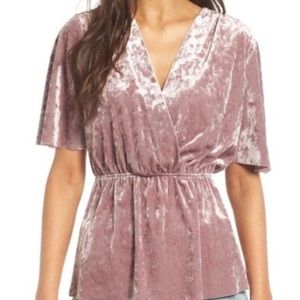 Chelsea 28 light pink classy velvet shirt